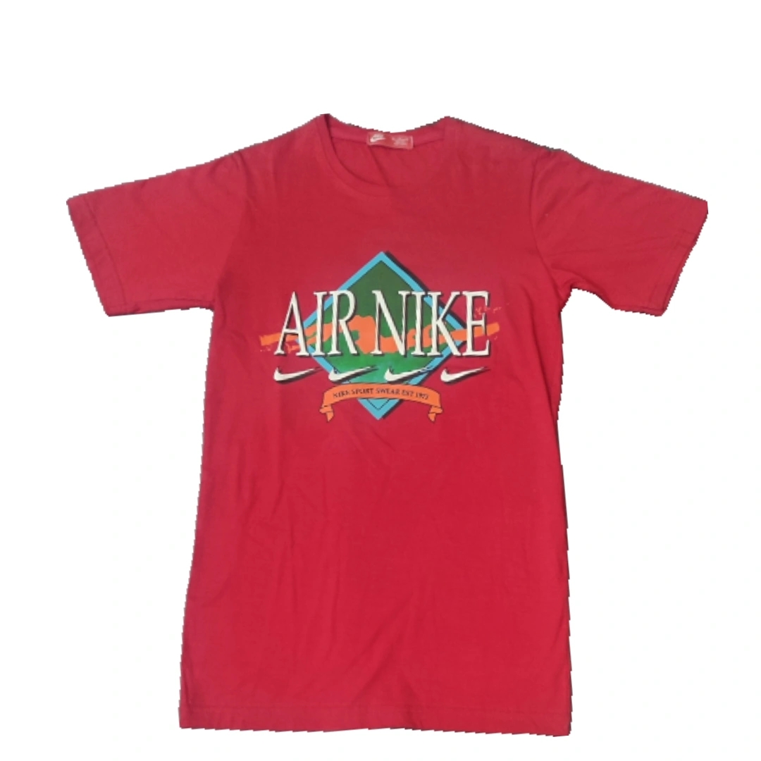 تیشرت قرمز مردانه نخی یقه گرد