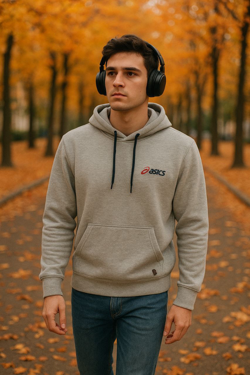 هودی اسپرت طوسی روشن داخل کرک