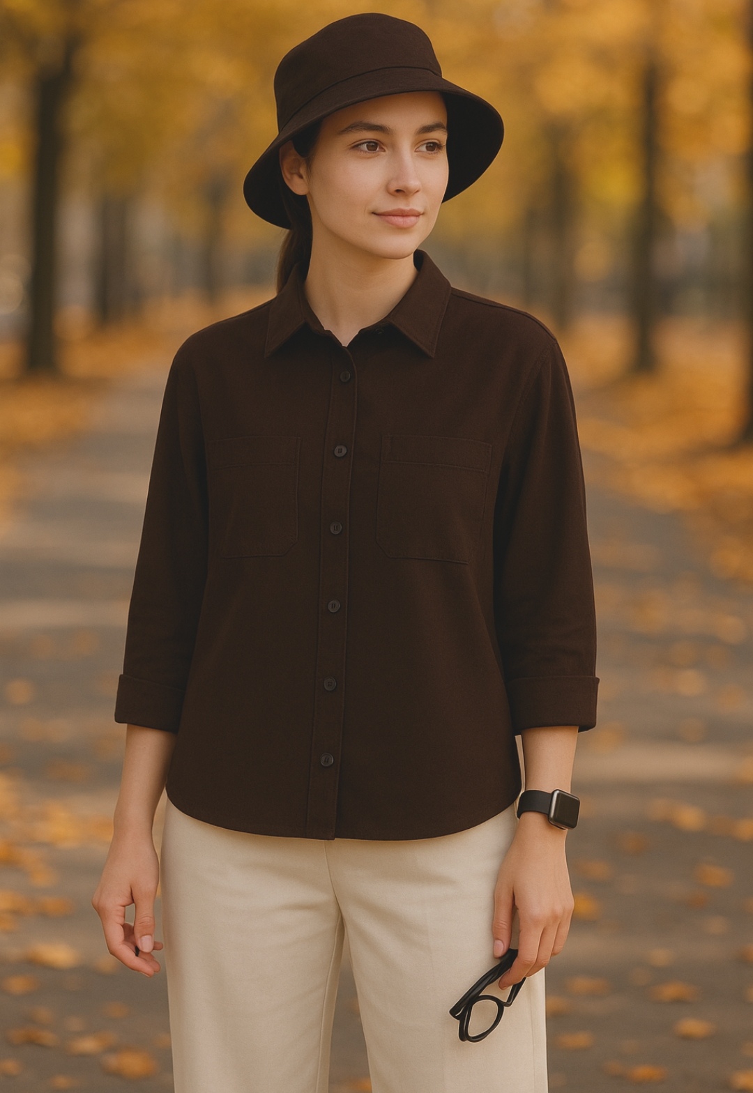 خرید و قیمت شومیز زنانه جیب دار نخ پنبه مدل ترند